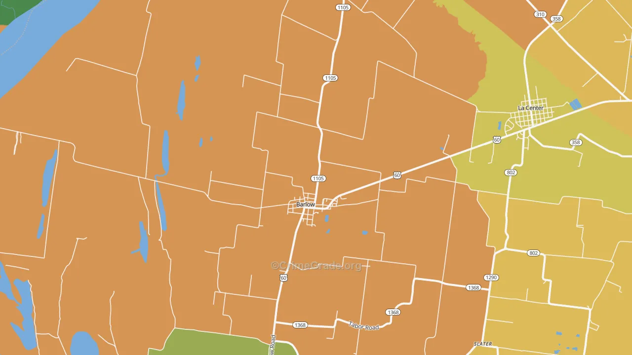 Barlow, KY Map of Drug-Related Crime Rates