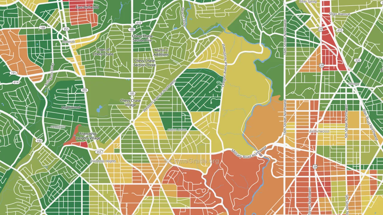 Barnaby Woods, Washington, DC Map of Drug-Related Crime Rates