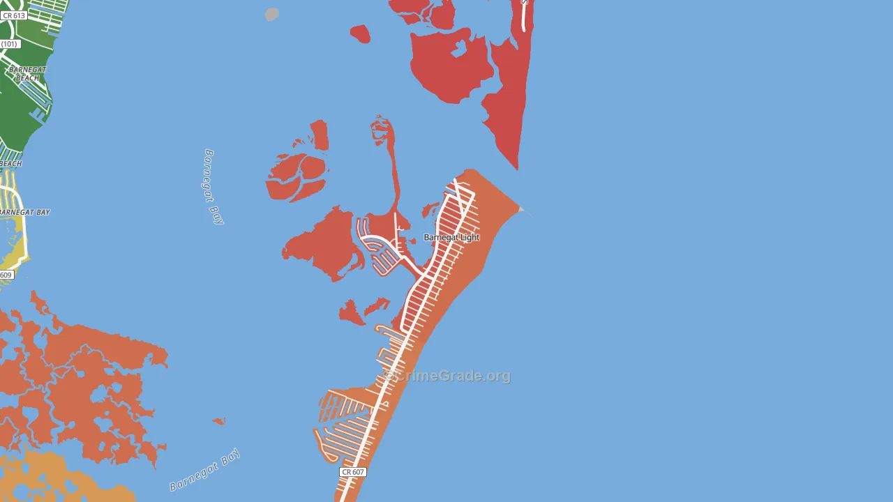 Barnegat Light, NJ Map of Drug-Related Crime Rates