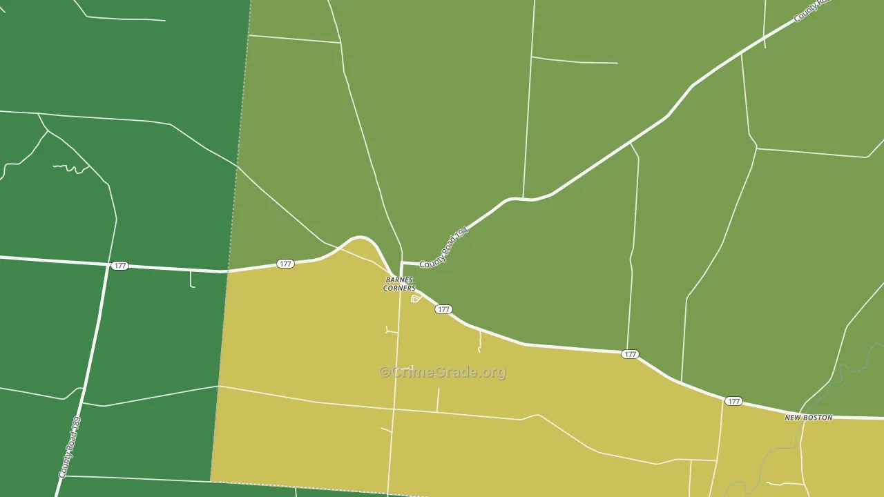 Barnes Corners, NY Map of Drug-Related Crime Rates