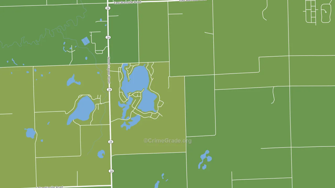 Barnes Lake-Millers Lake, MI Map of Drug-Related Crime Rates