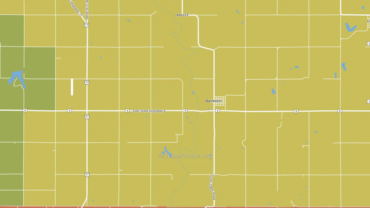 Barneston, NE Map of Drug-Related Crime Rates