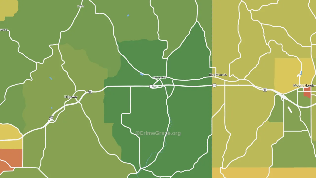 Barneveld, WI Map of Drug-Related Crime Rates