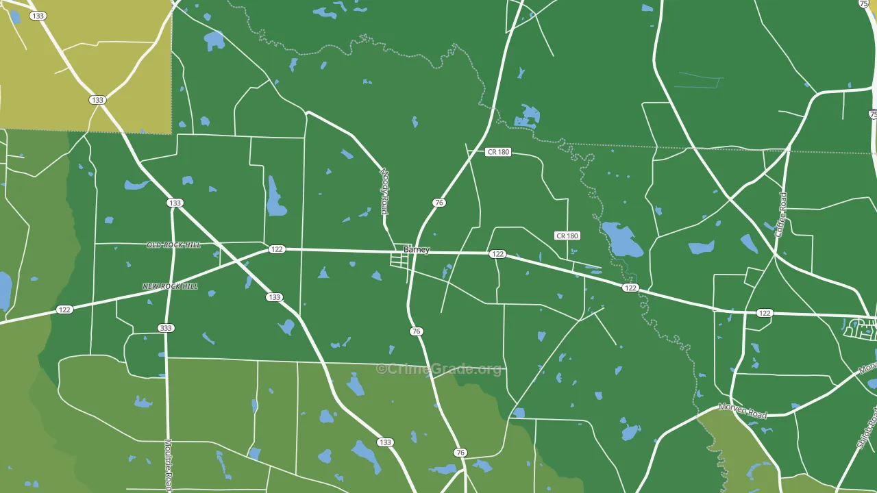Barney, GA Map of Drug-Related Crime Rates