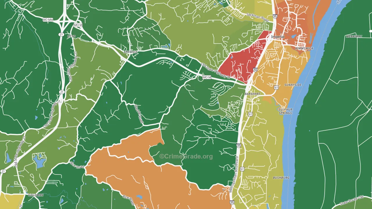 Barnhart, MO Map of Drug-Related Crime Rates