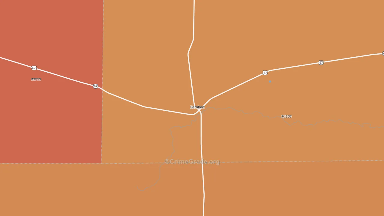 Barnhart, TX Map of Drug-Related Crime Rates
