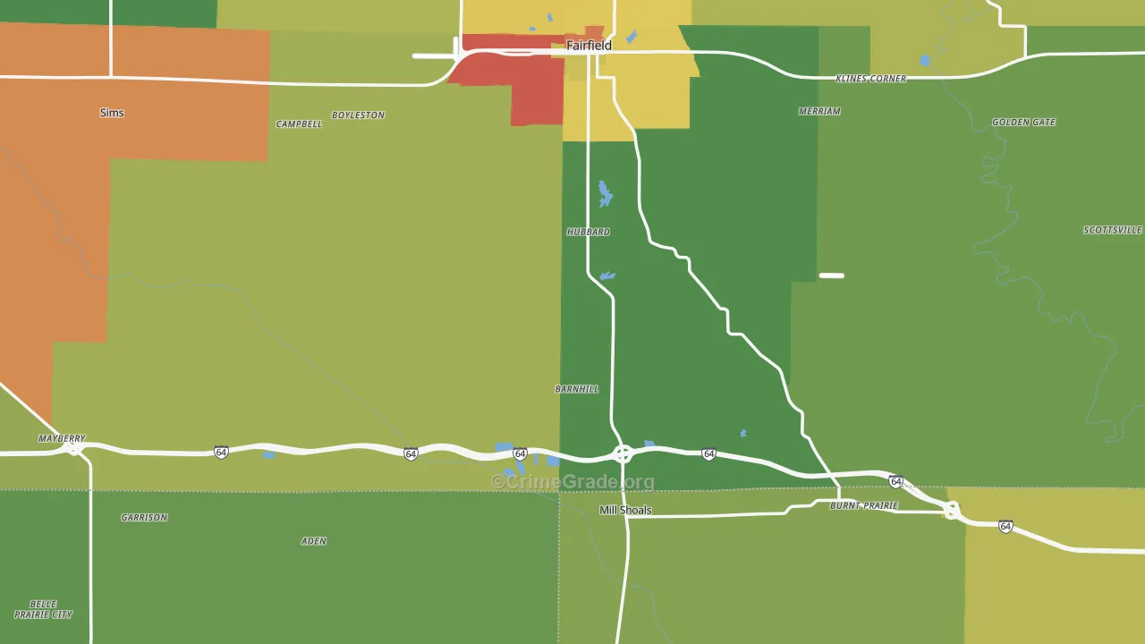 Barnhill, IL Map of Drug-Related Crime Rates