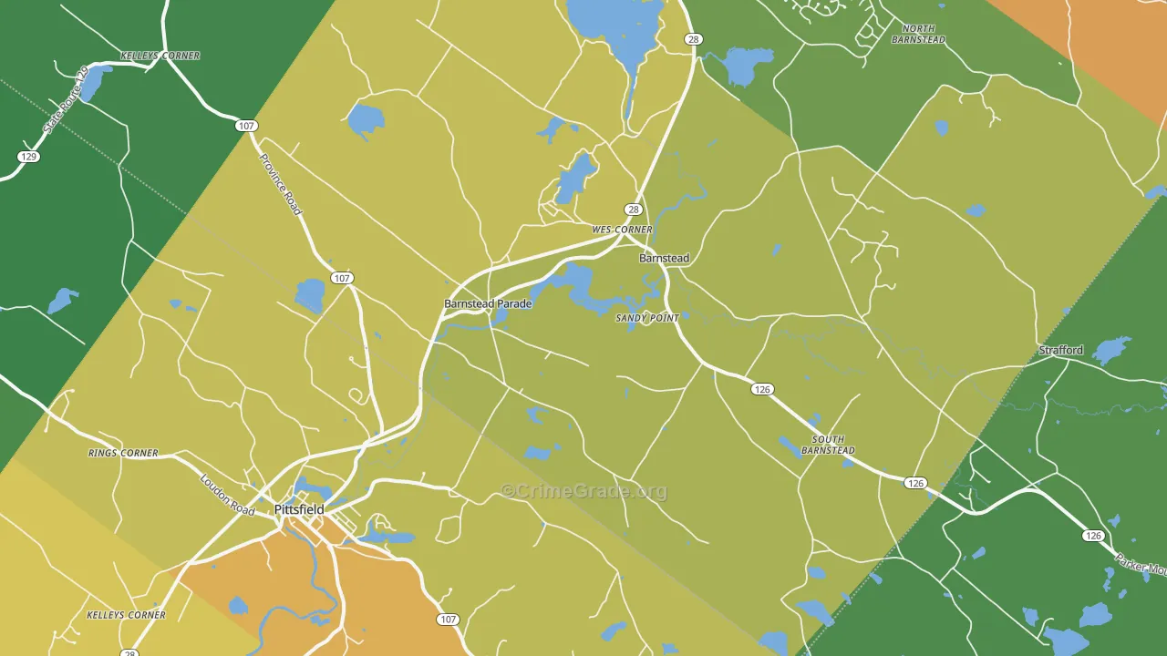 Barnstead, NH Map of Drug-Related Crime Rates