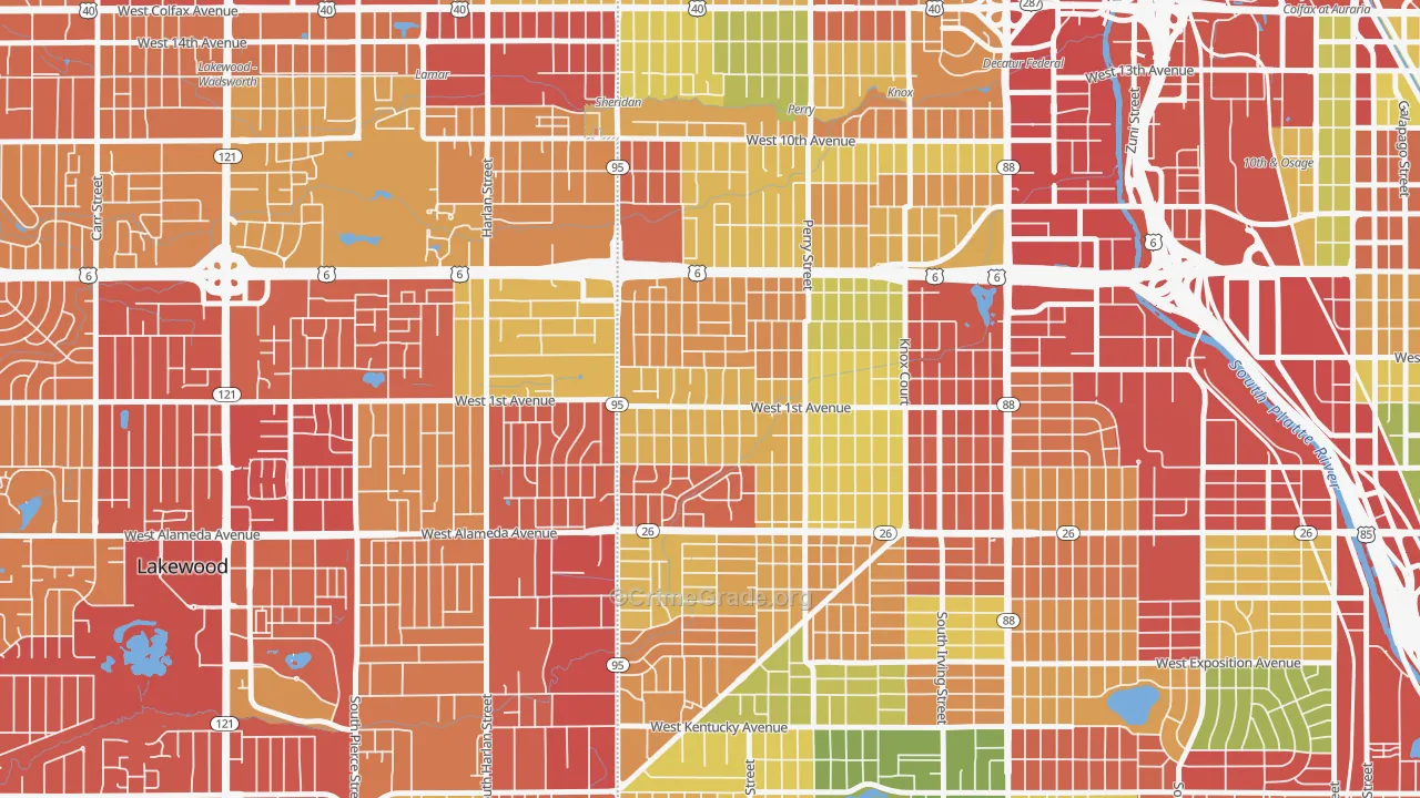 Barnum West, Denver, CO Map of Drug-Related Crime Rates
