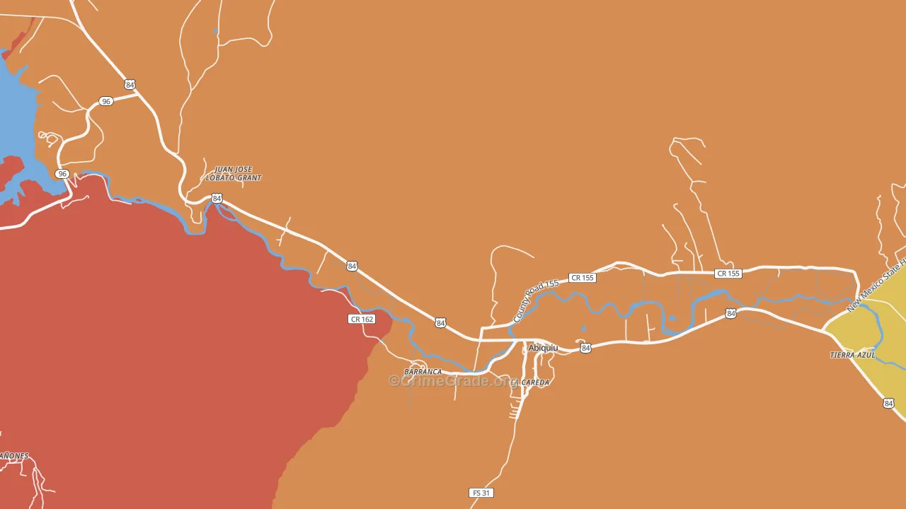 Barranca, NM Map of Drug-Related Crime Rates