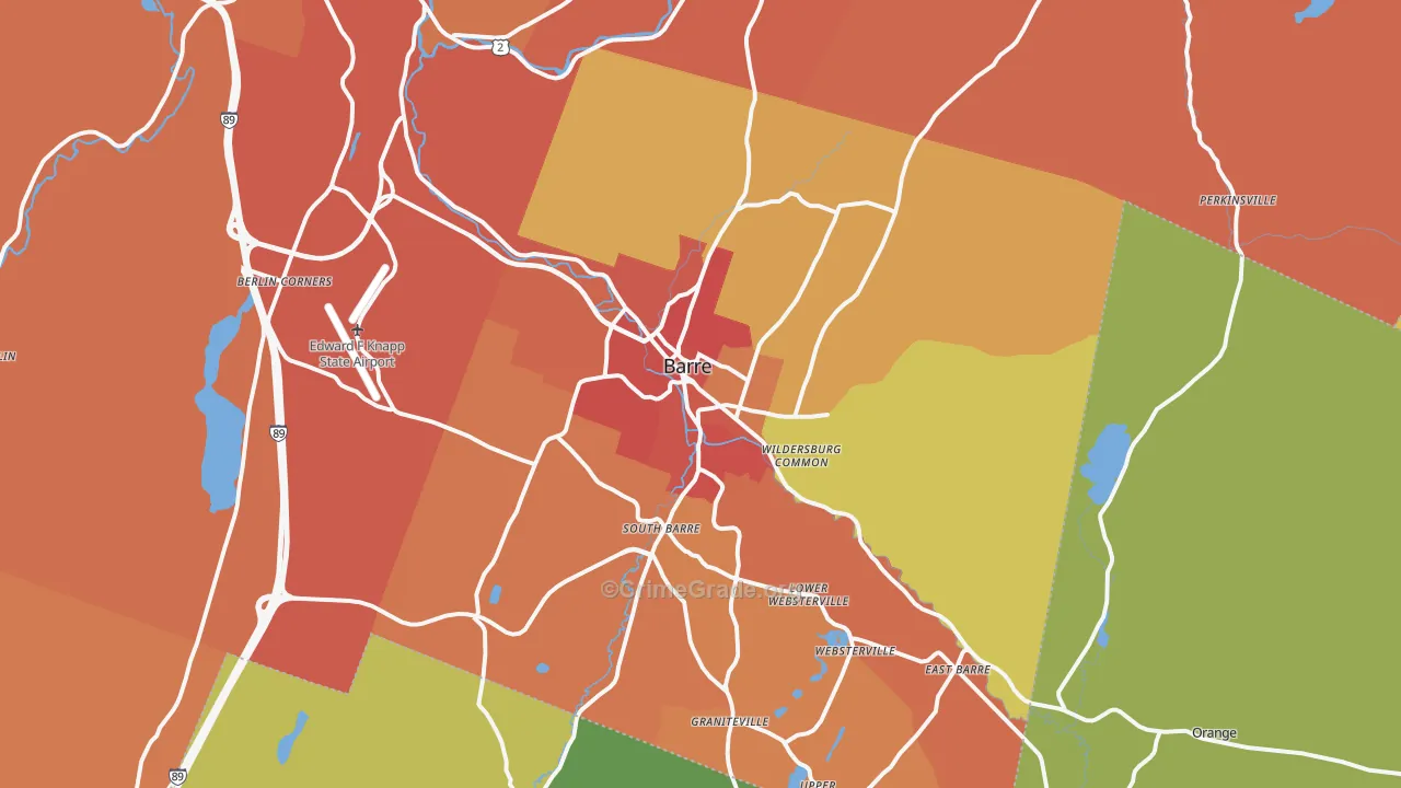 Barre, VT Map of Drug-Related Crime Rates