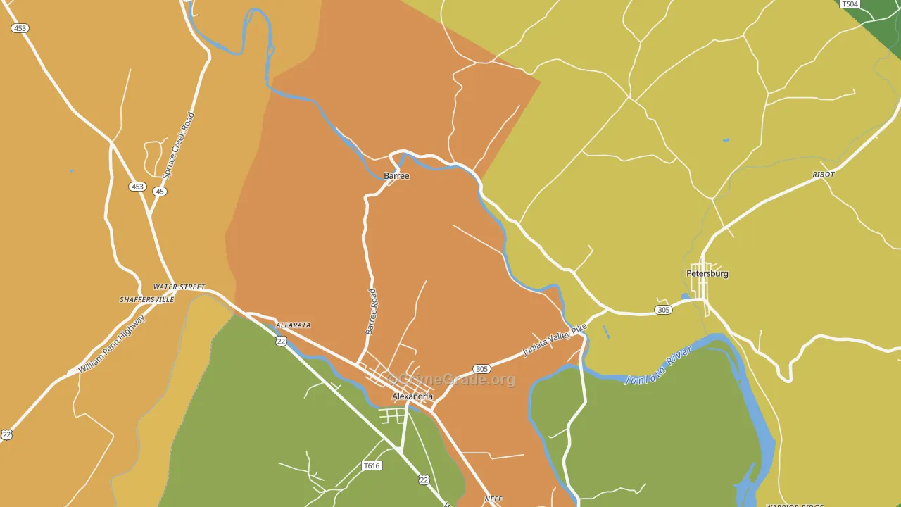 Barree, PA Map of Drug-Related Crime Rates
