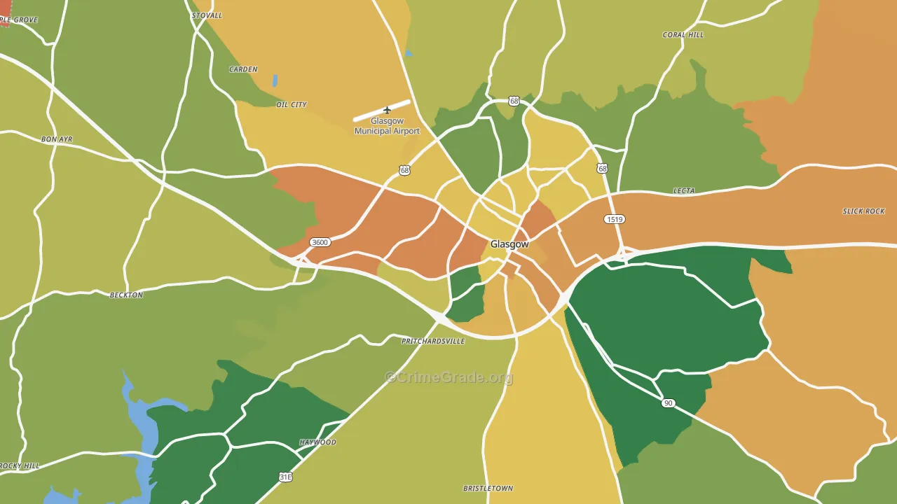 Barren County, KY Map of Drug-Related Crime Rates