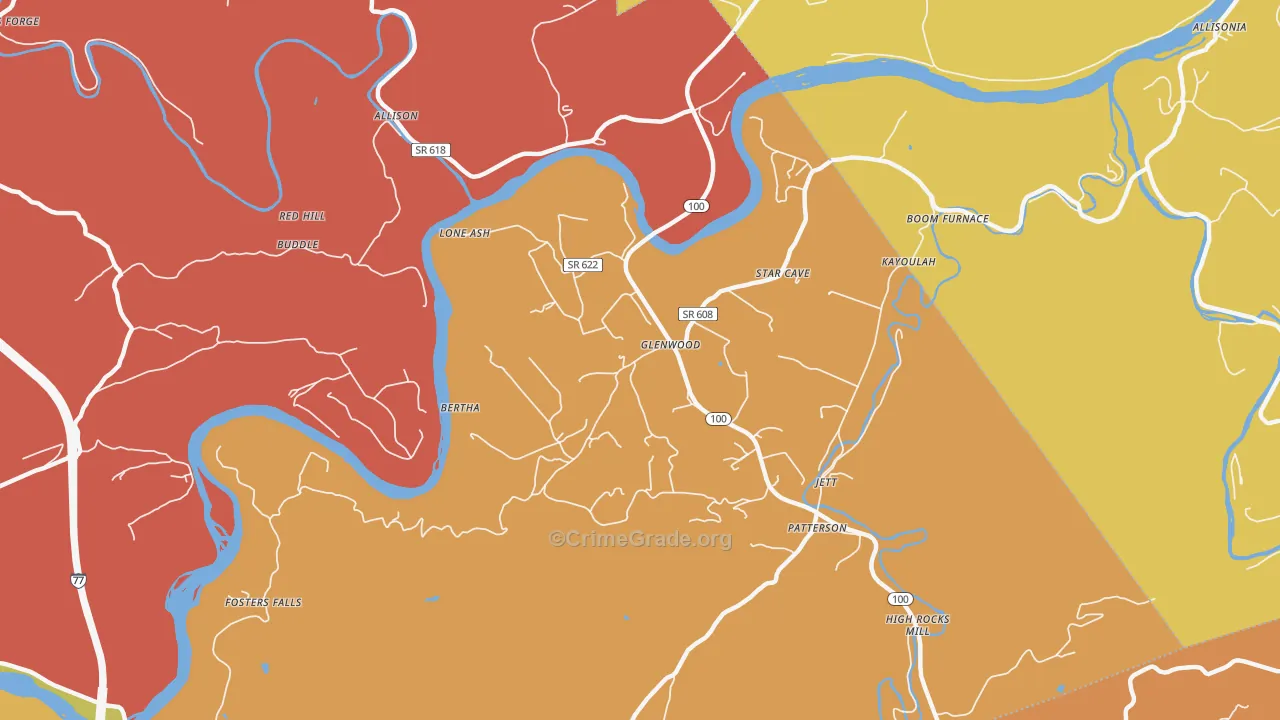 Barren Springs, VA Map of Drug-Related Crime Rates