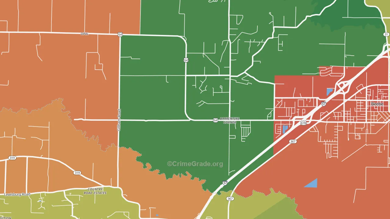 Barrentine Corner, AR Map of Drug-Related Crime Rates