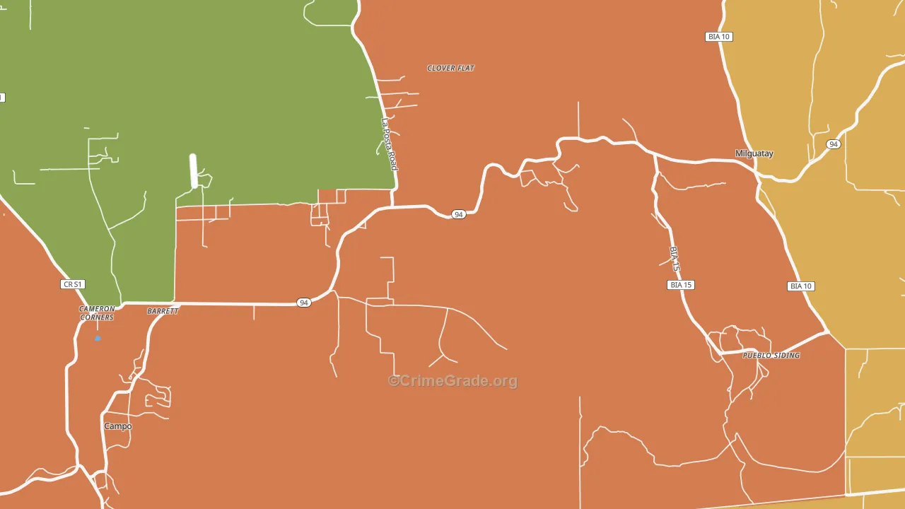 Barrett, CA Map of Drug-Related Crime Rates
