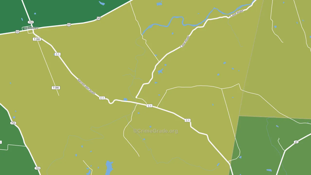 Barretts Mills, OH Map of Drug-Related Crime Rates