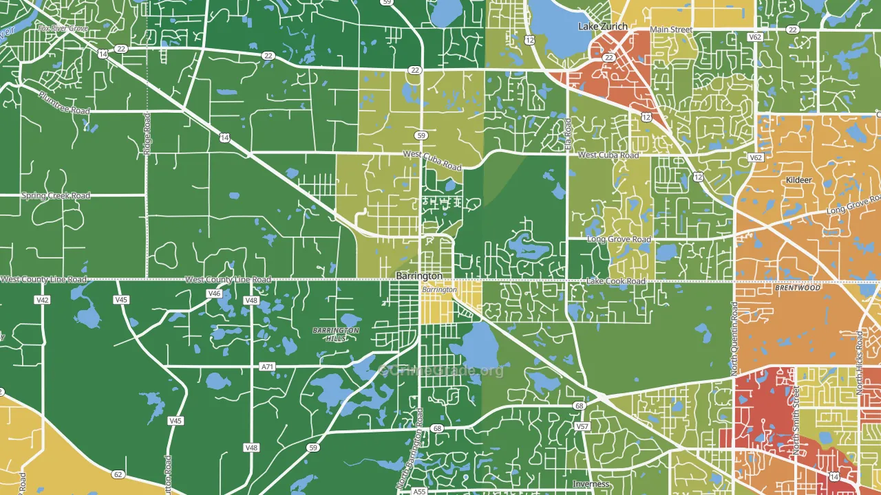 Barrington, IL Map of Drug-Related Crime Rates