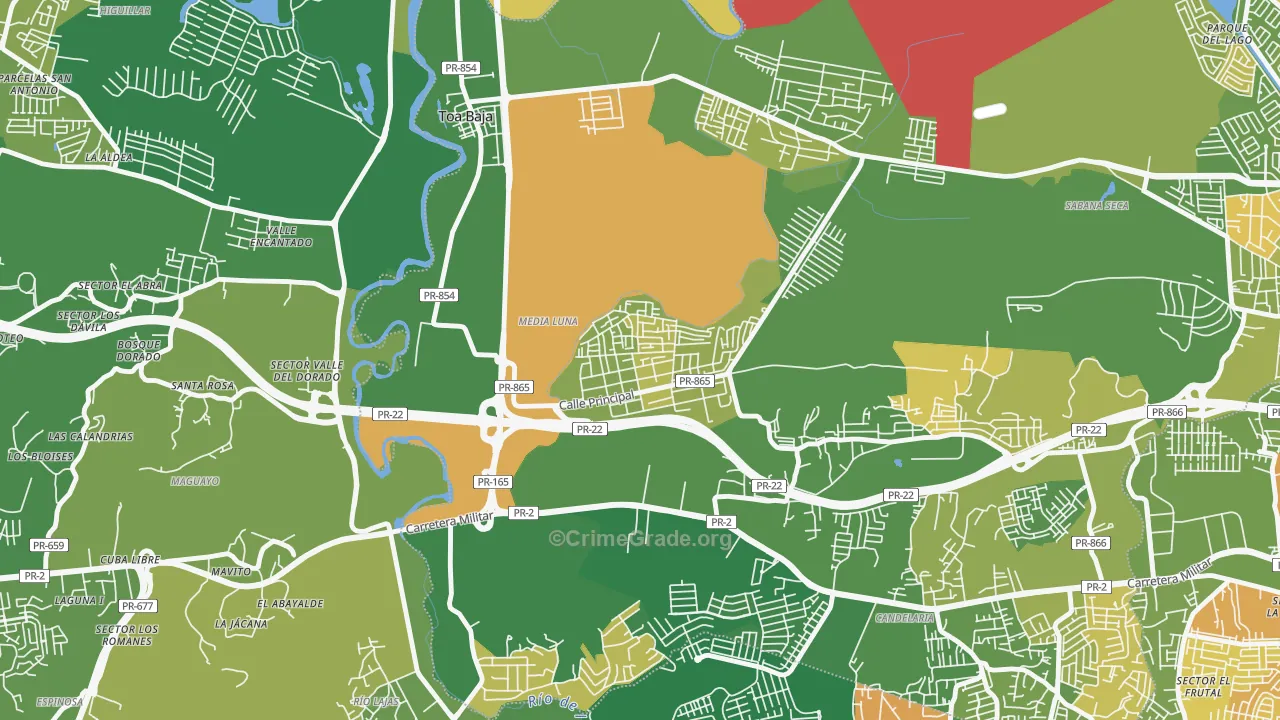Barrio Campanilla, Toa Baja, PR Map of Drug-Related Crime Rates