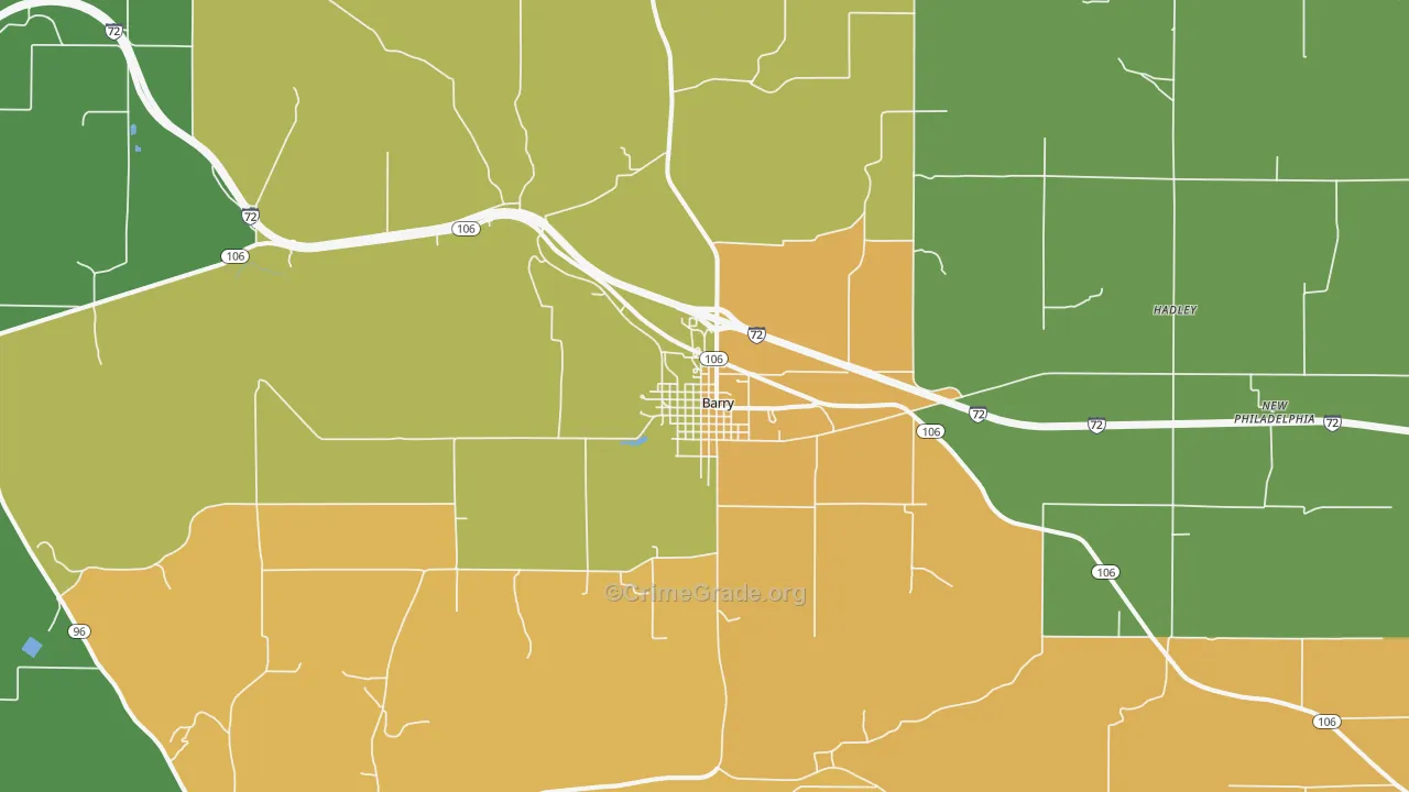 Barry, IL Map of Drug-Related Crime Rates