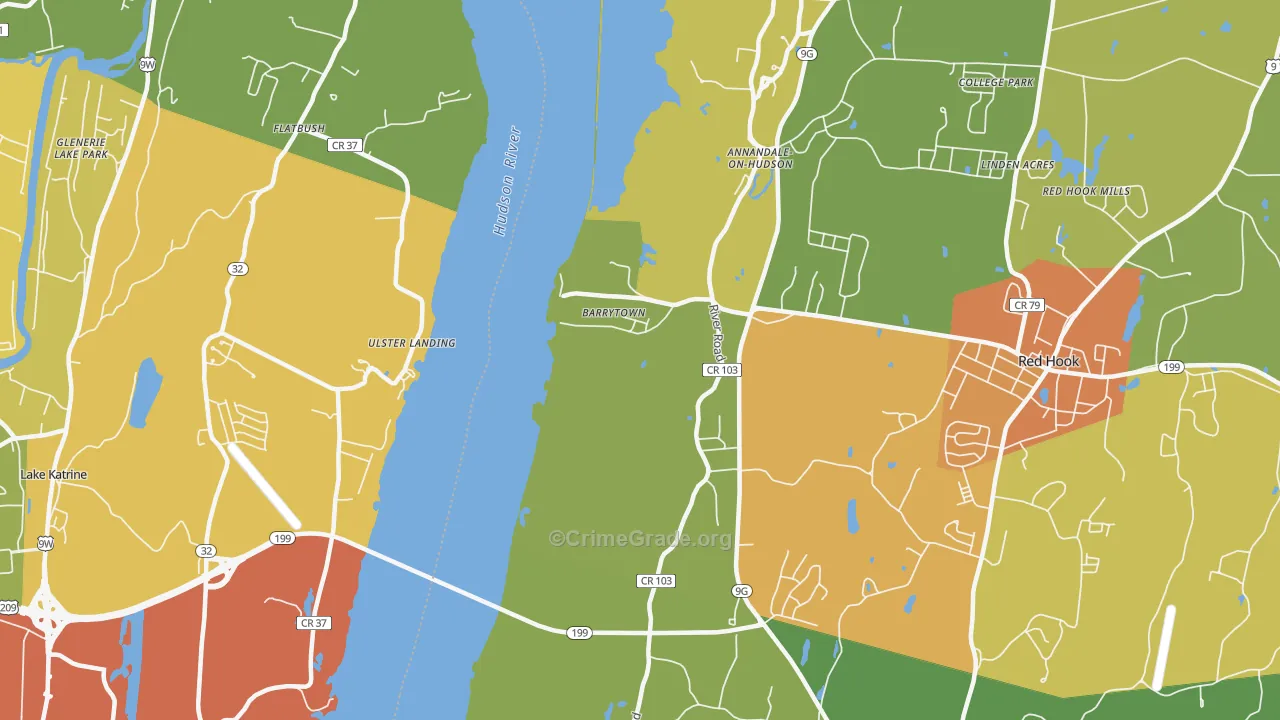 Barrytown, NY Map of Drug-Related Crime Rates