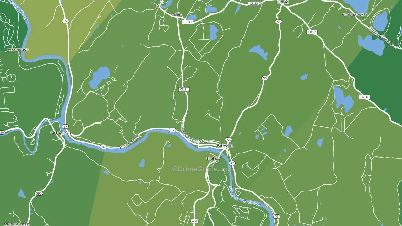 Barryville, NY Map of Drug-Related Crime Rates