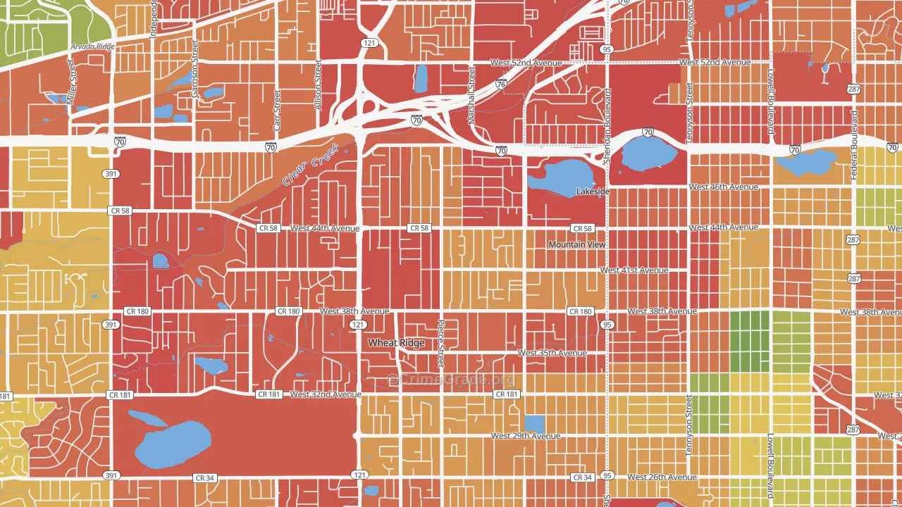 Barths, Wheat Ridge, CO Map of Drug-Related Crime Rates
