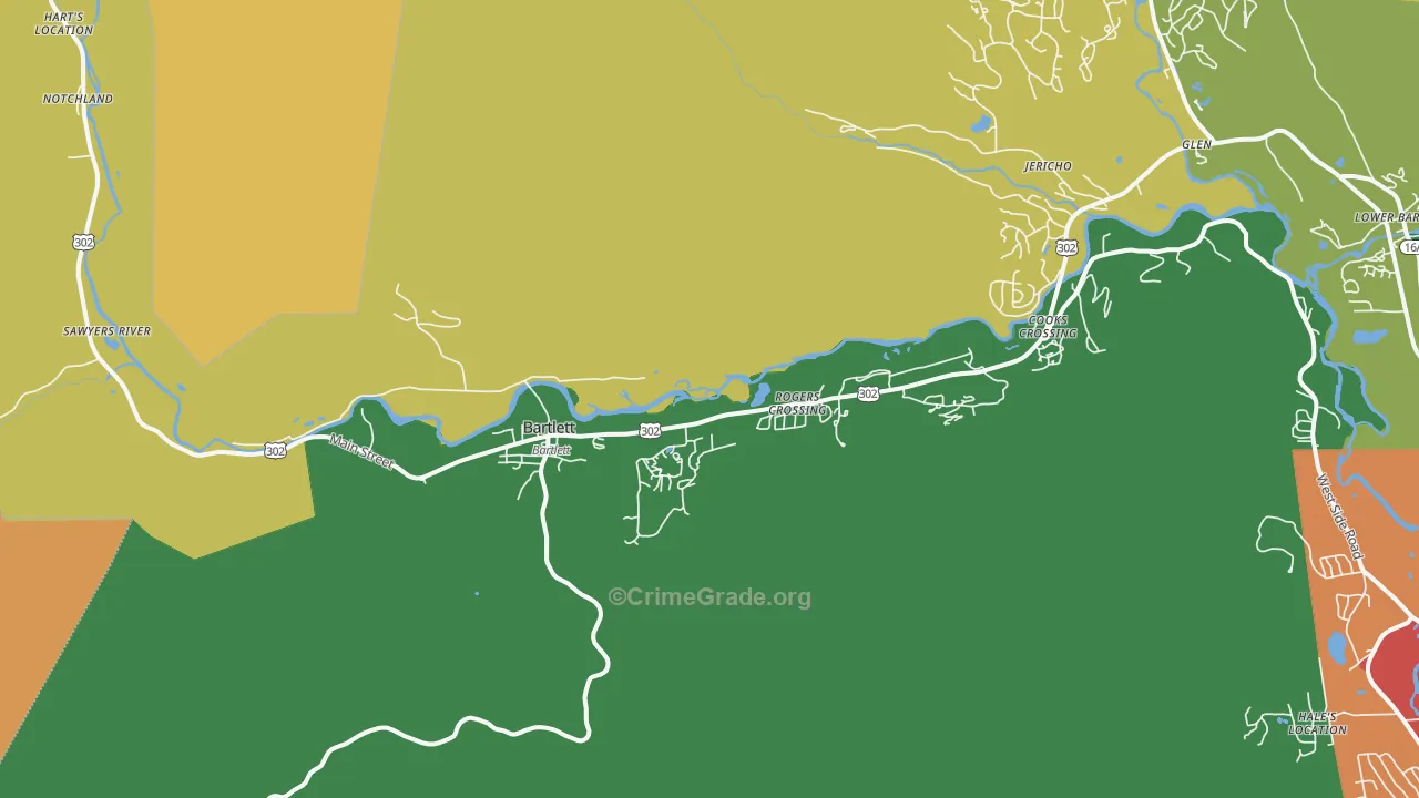 Bartlett, NH Map of Drug-Related Crime Rates