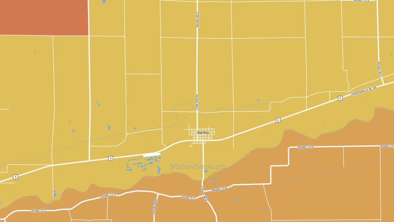 Bartley, NE Map of Drug-Related Crime Rates