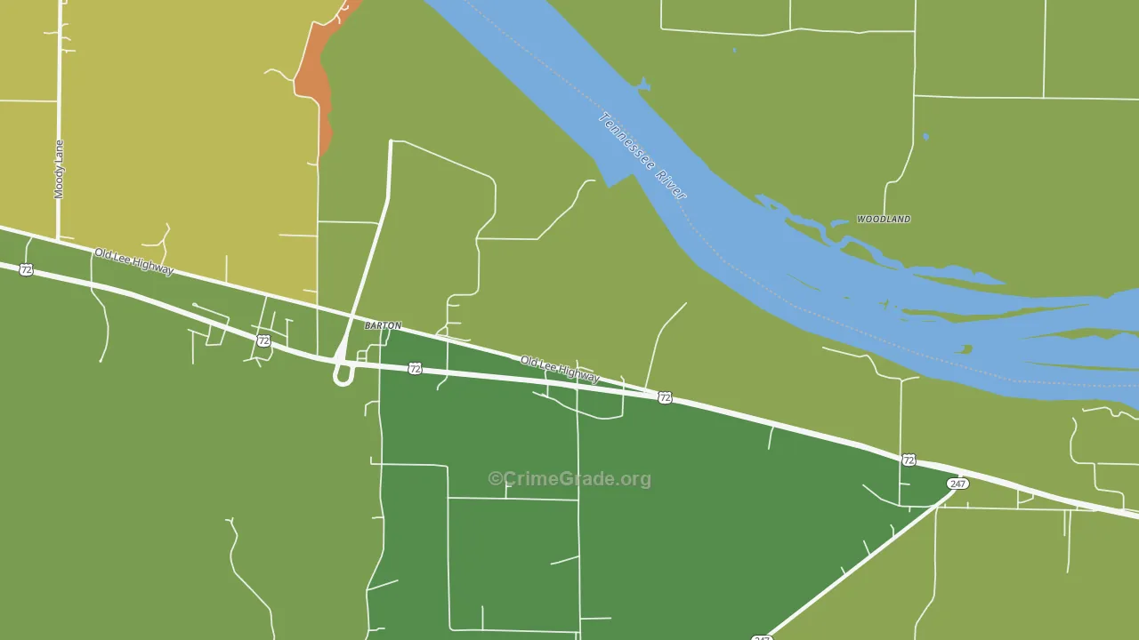 Barton, AL Map of Drug-Related Crime Rates