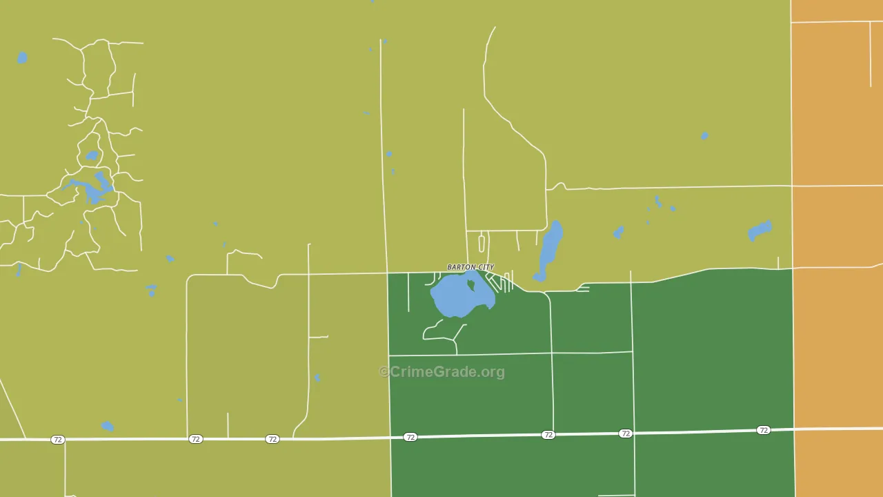 Barton City, MI Map of Drug-Related Crime Rates