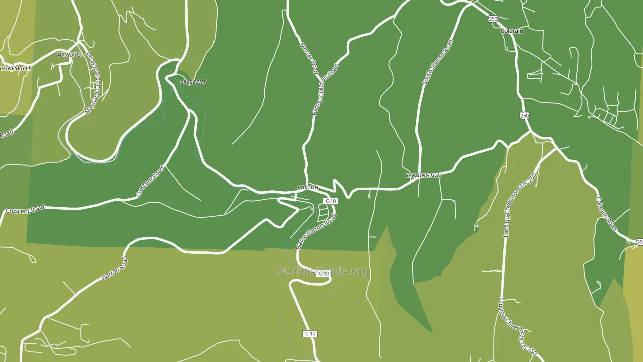 Barton, OH Map of Drug-Related Crime Rates