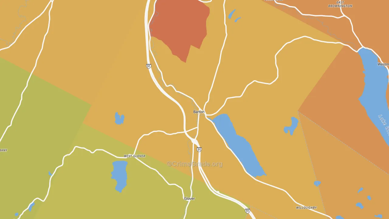 Barton, VT Map of Drug-Related Crime Rates