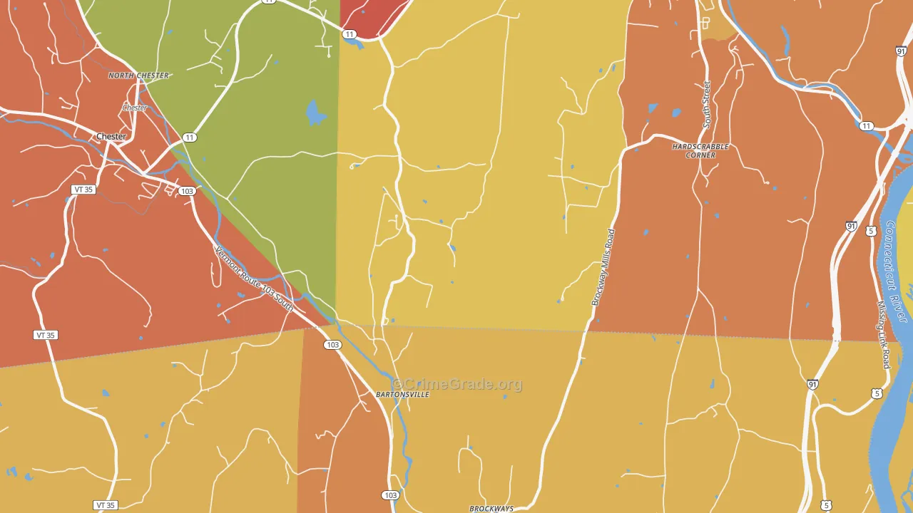 Bartonsville, VT Map of Drug-Related Crime Rates