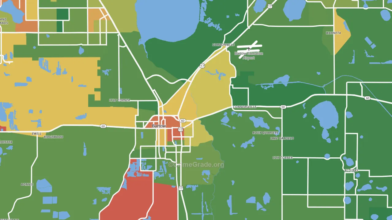 Bartow, FL Map of Drug-Related Crime Rates