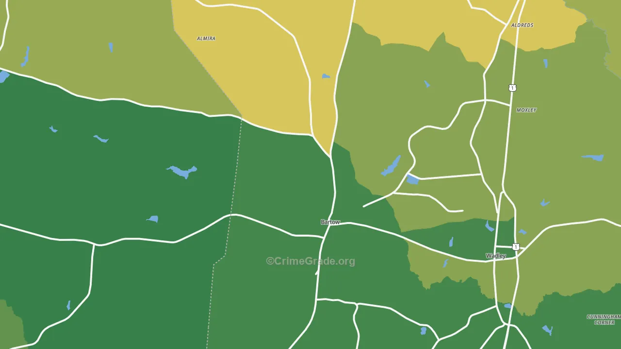 Bartow, GA Map of Drug-Related Crime Rates