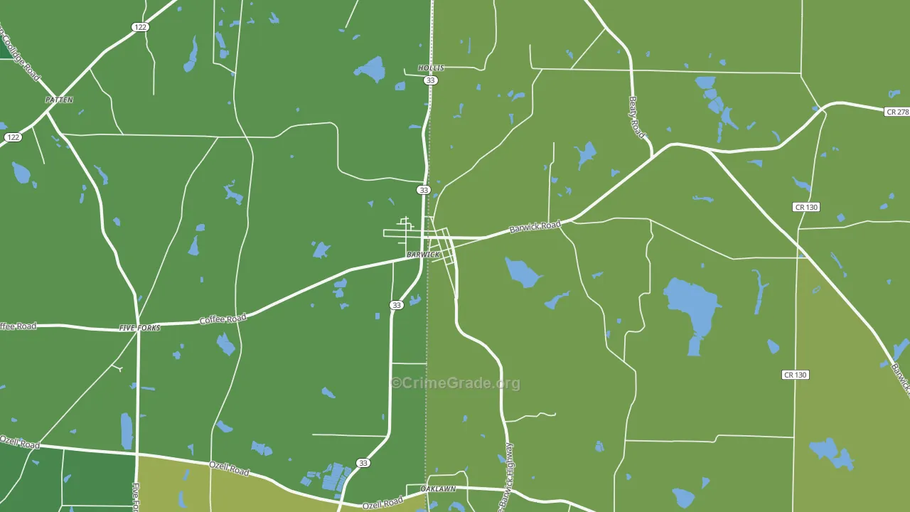 Barwick, GA Map of Drug-Related Crime Rates