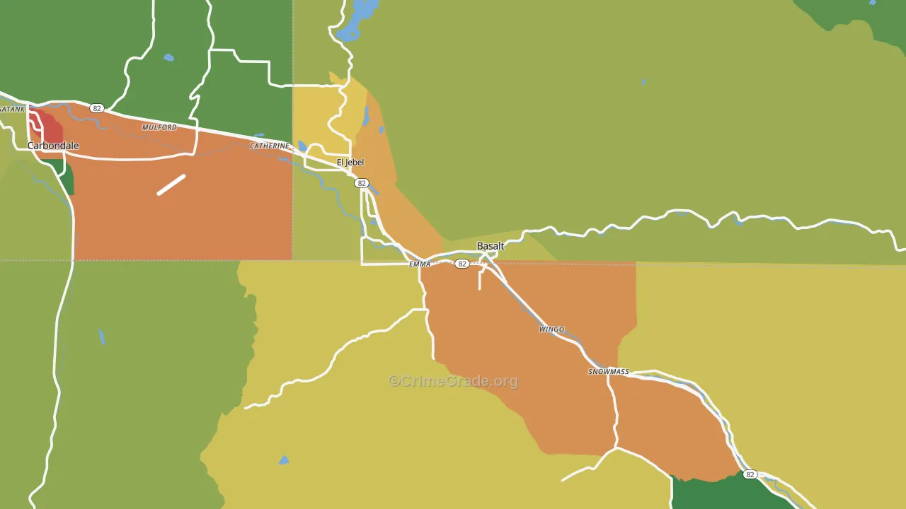 Basalt, CO Map of Drug-Related Crime Rates