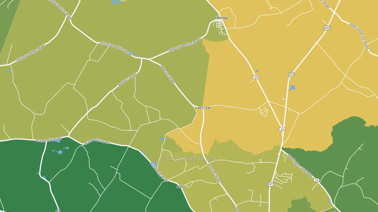 Bascom, GA Map of Drug-Related Crime Rates