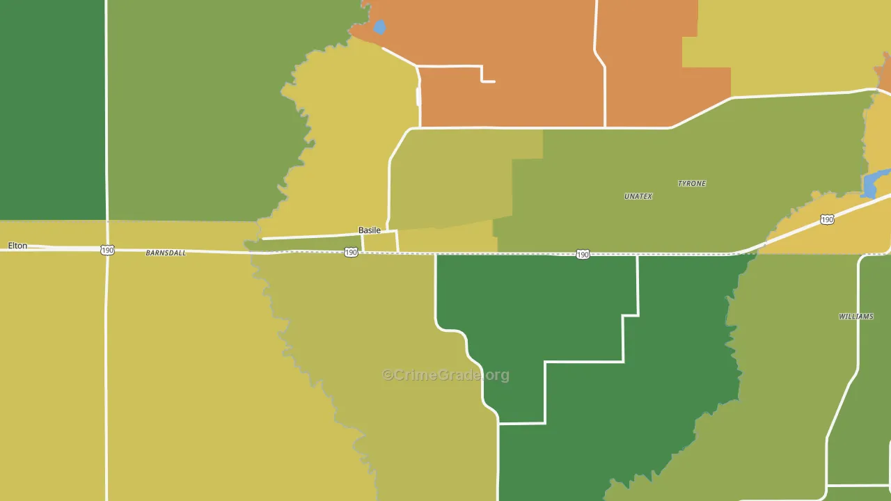 Basile, LA Map of Drug-Related Crime Rates