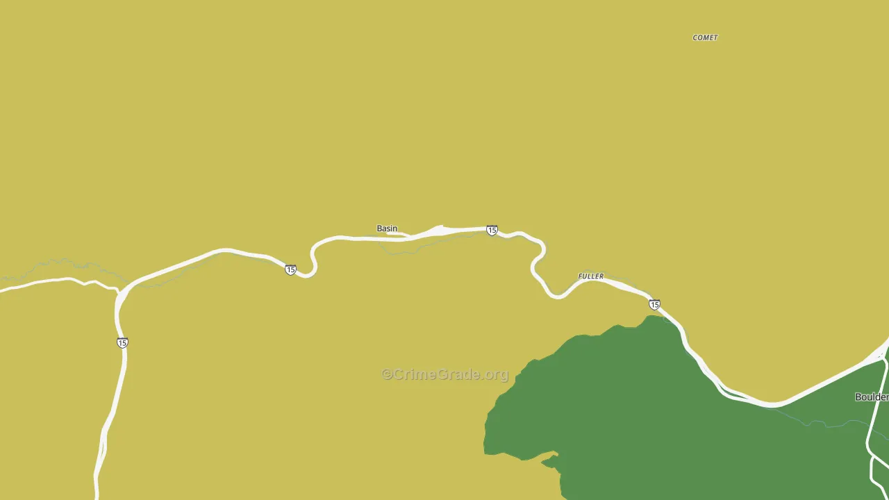 Basin, MT Map of Drug-Related Crime Rates