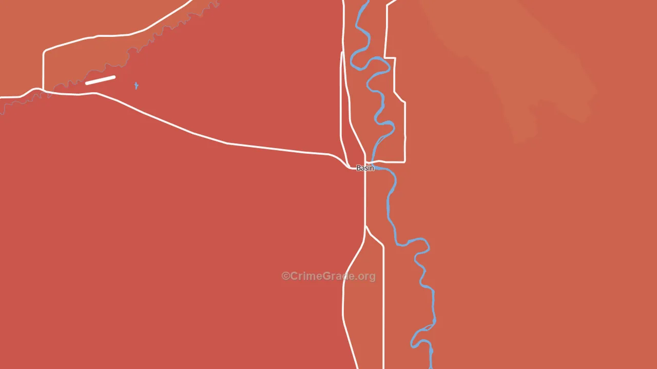 Basin, WY Map of Drug-Related Crime Rates