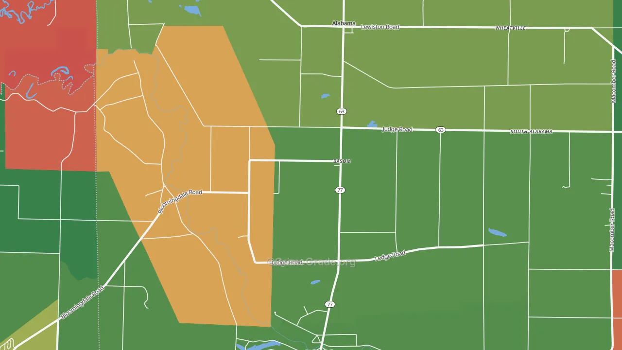 Basom, NY Map of Drug-Related Crime Rates