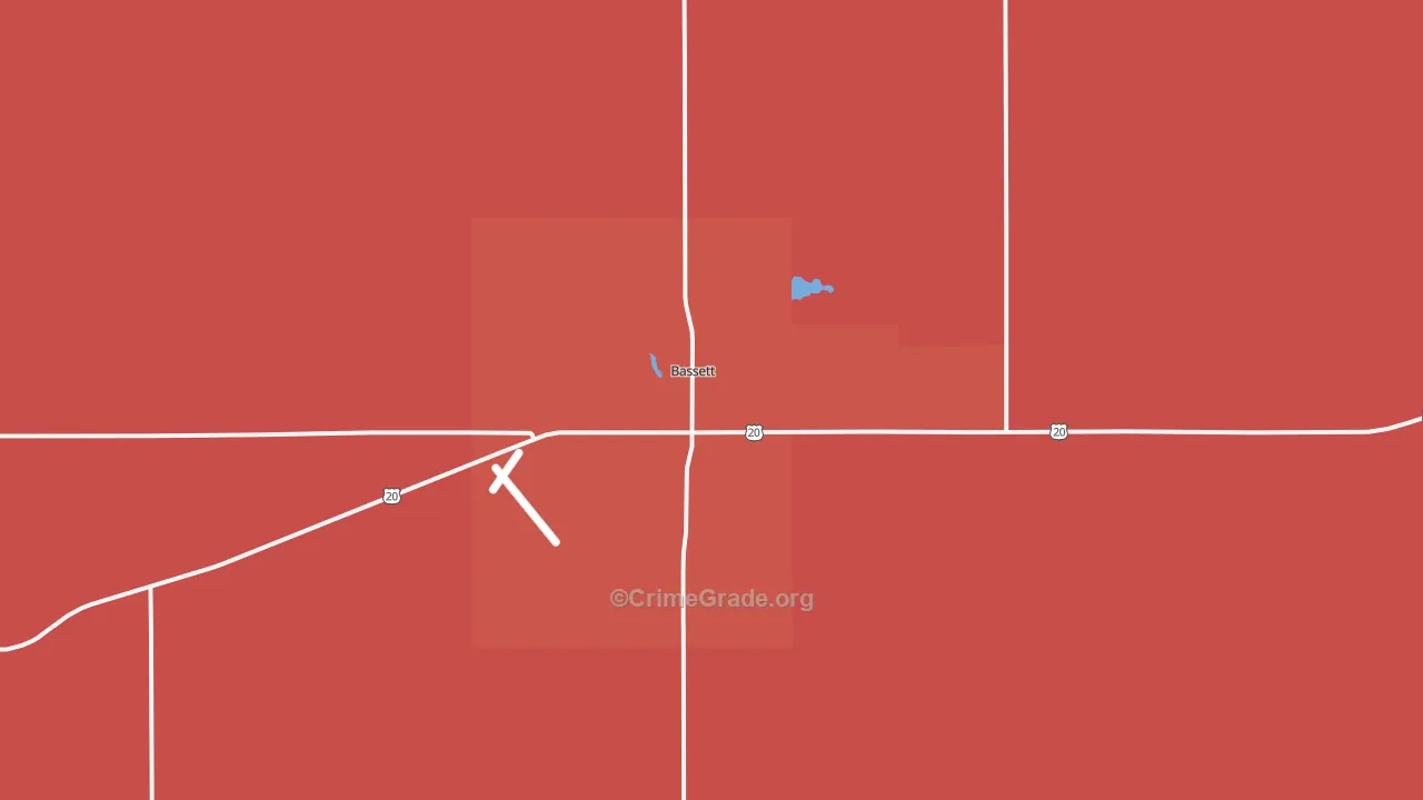 Bassett, NE Map of Drug-Related Crime Rates