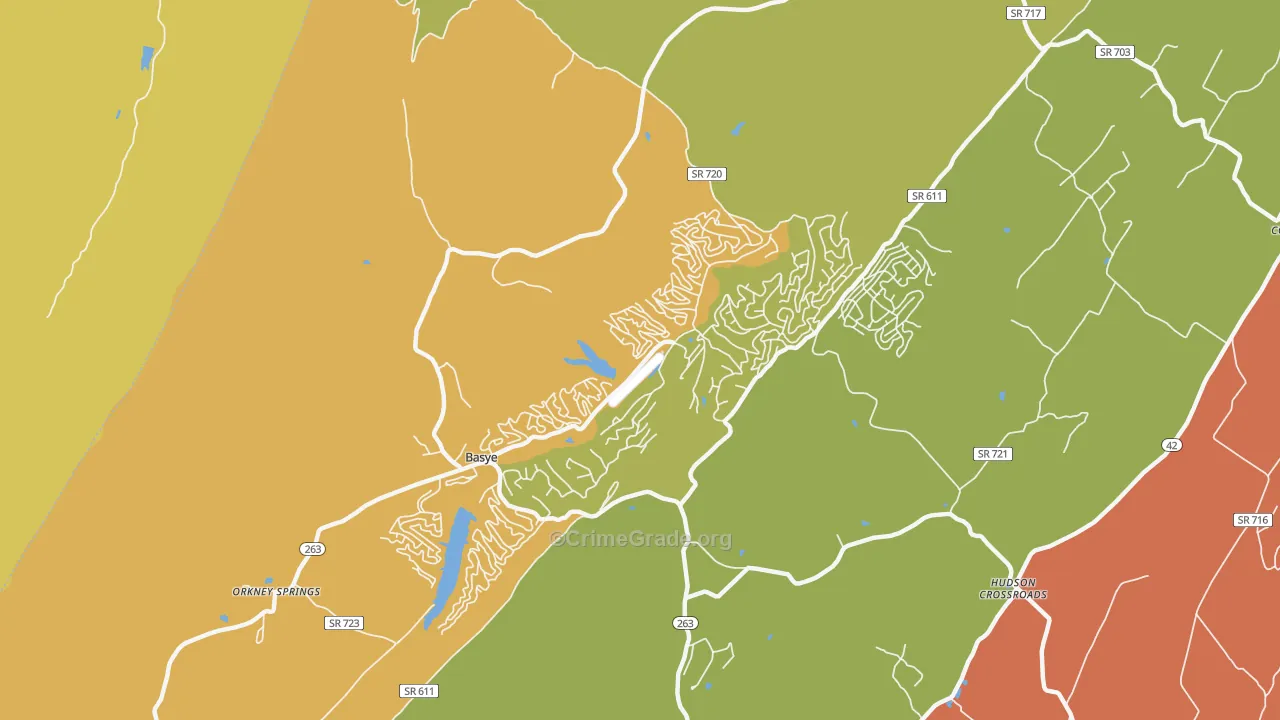 Basye, VA Map of Drug-Related Crime Rates