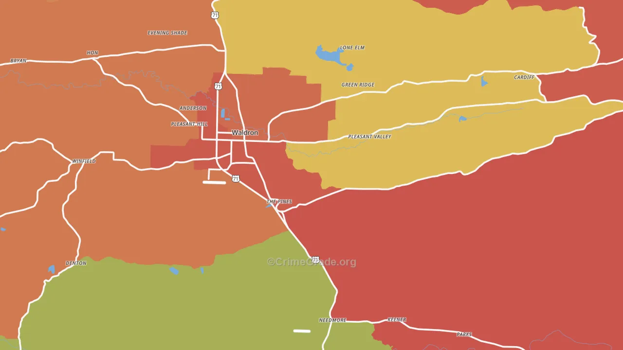 Bates, AR Map of Drug-Related Crime Rates