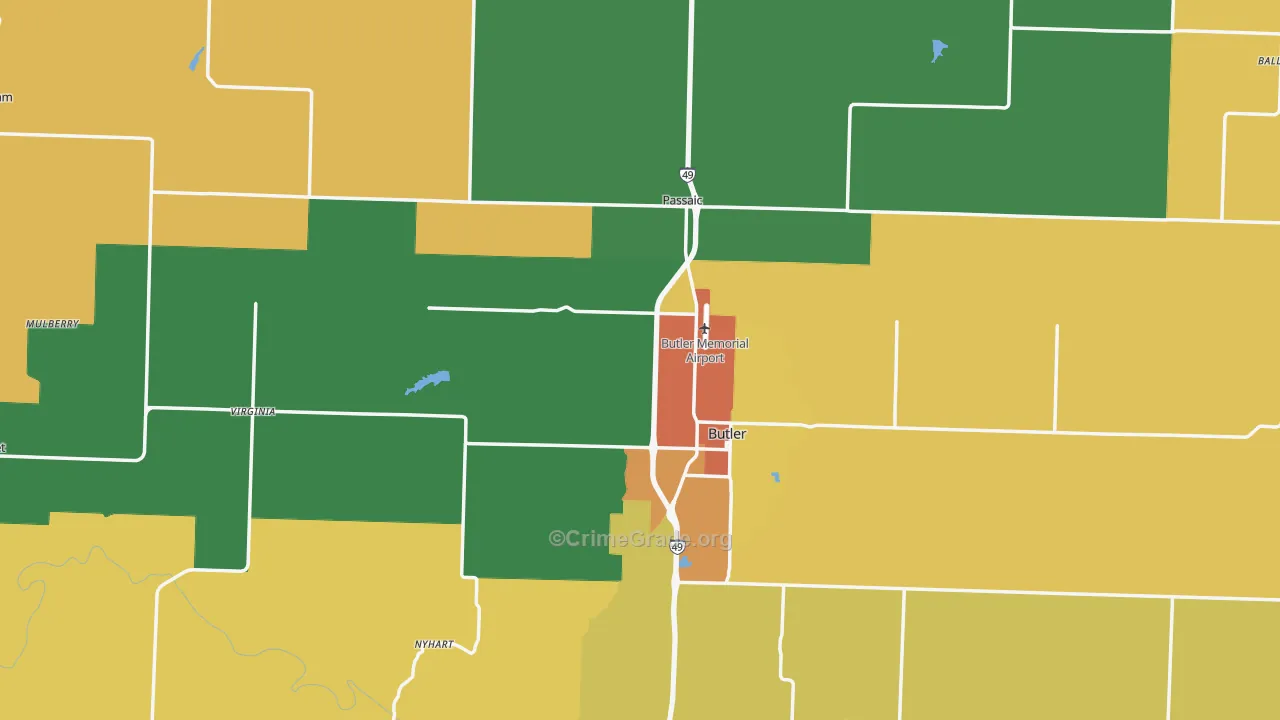 Bates County, MO Map of Drug-Related Crime Rates