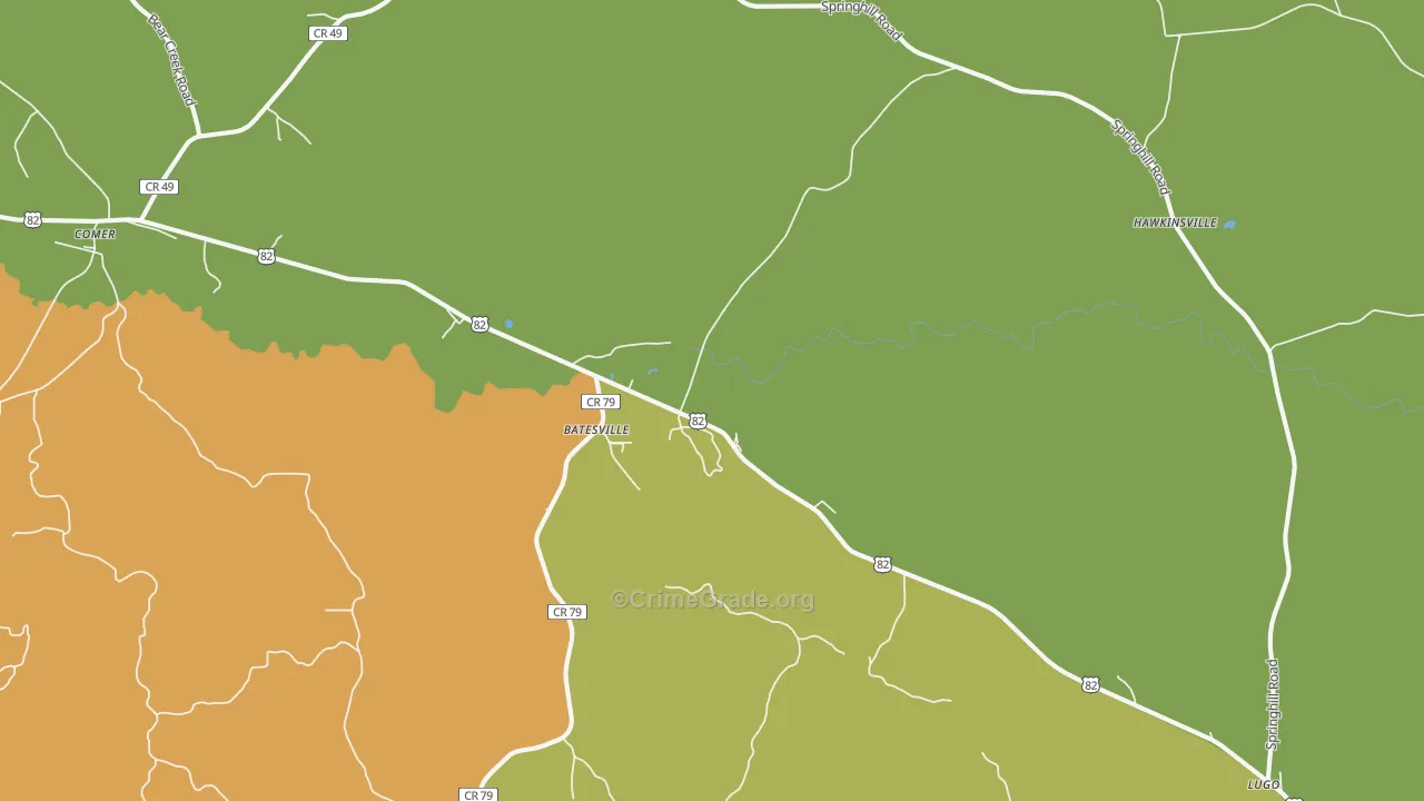 Batesville, AL Map of Drug-Related Crime Rates