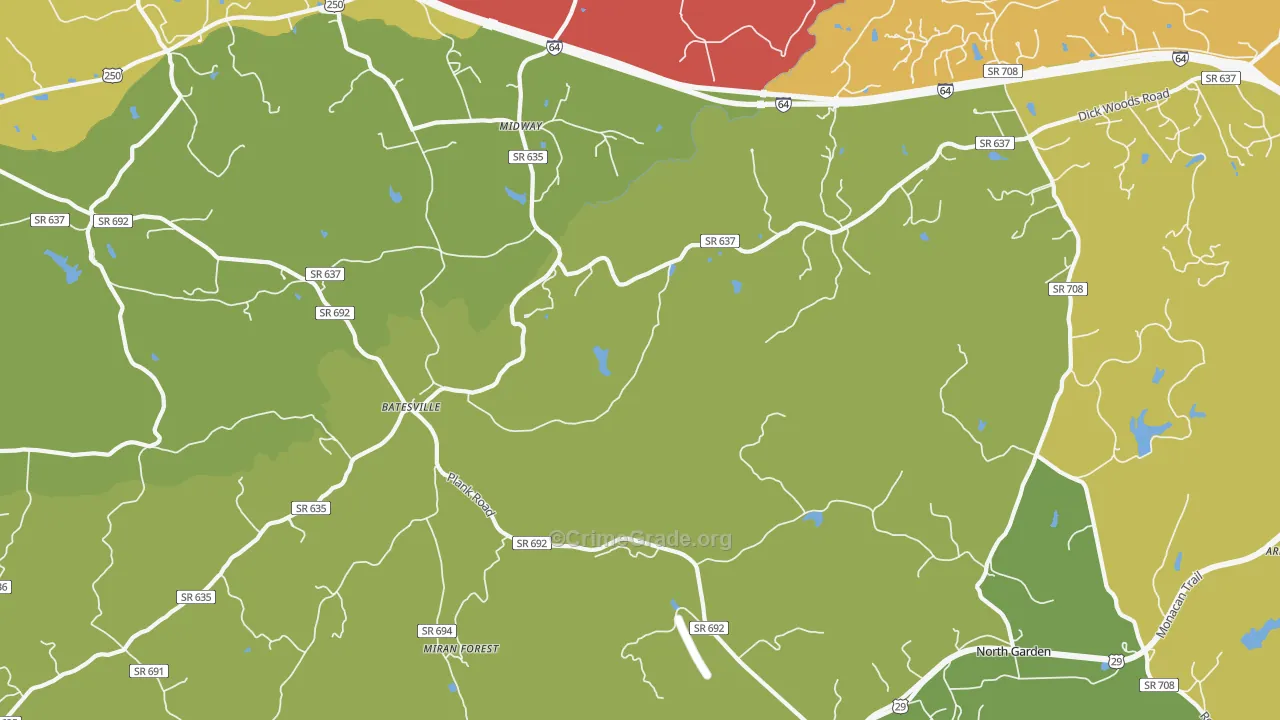 Batesville, VA Map of Drug-Related Crime Rates