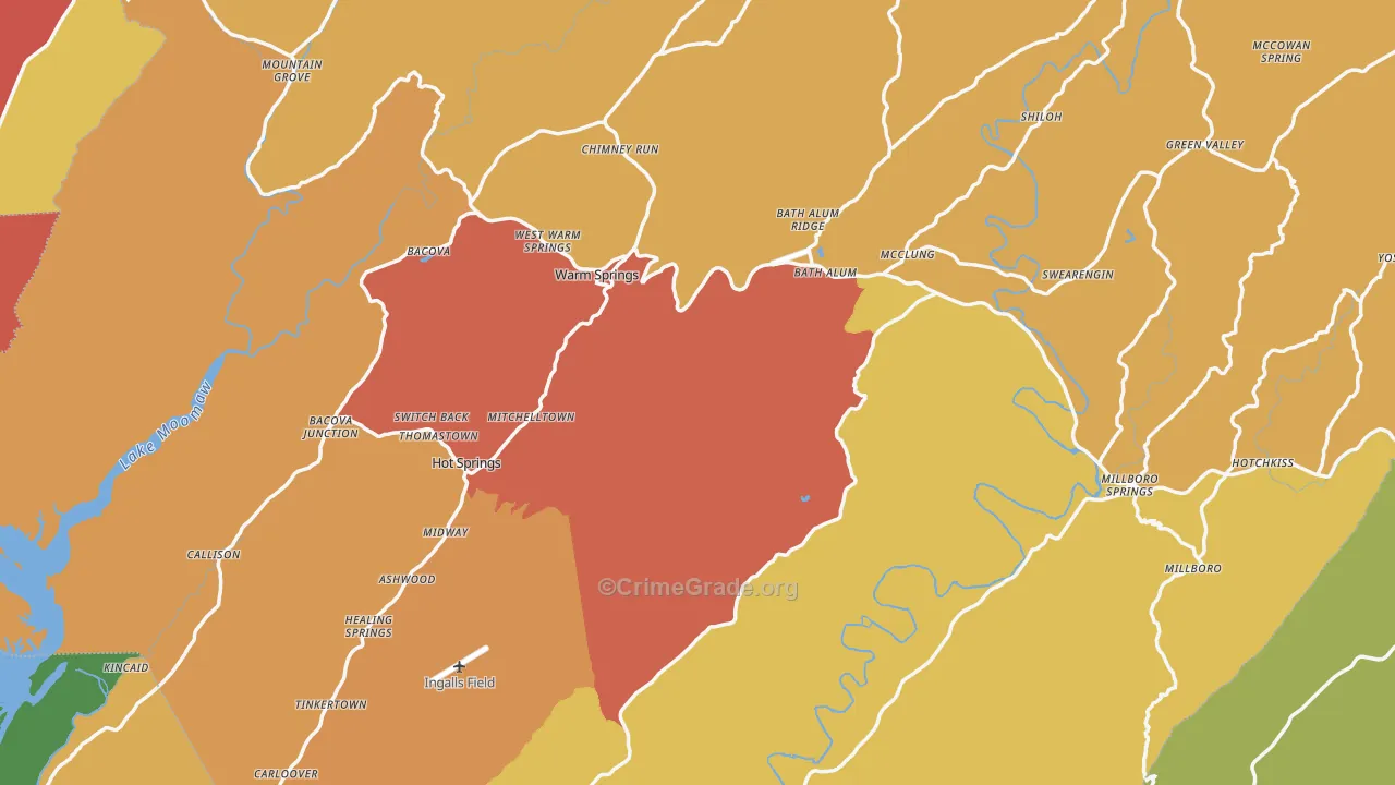 Bath County, VA Map of Drug-Related Crime Rates